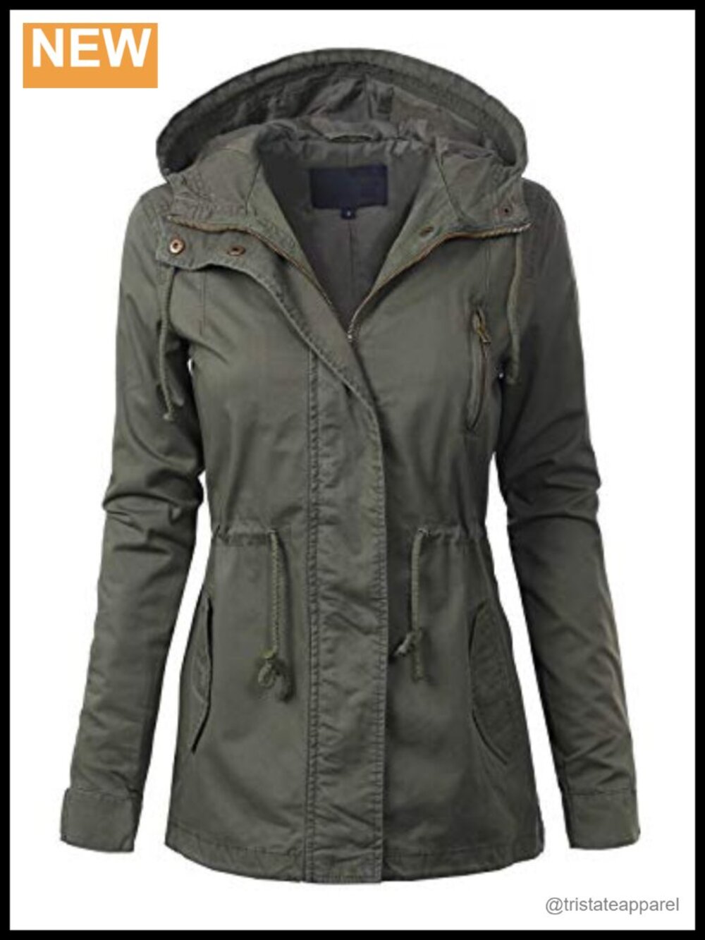 100% Cotton Utility Anorak Jacket Hooded Military Safari Coat